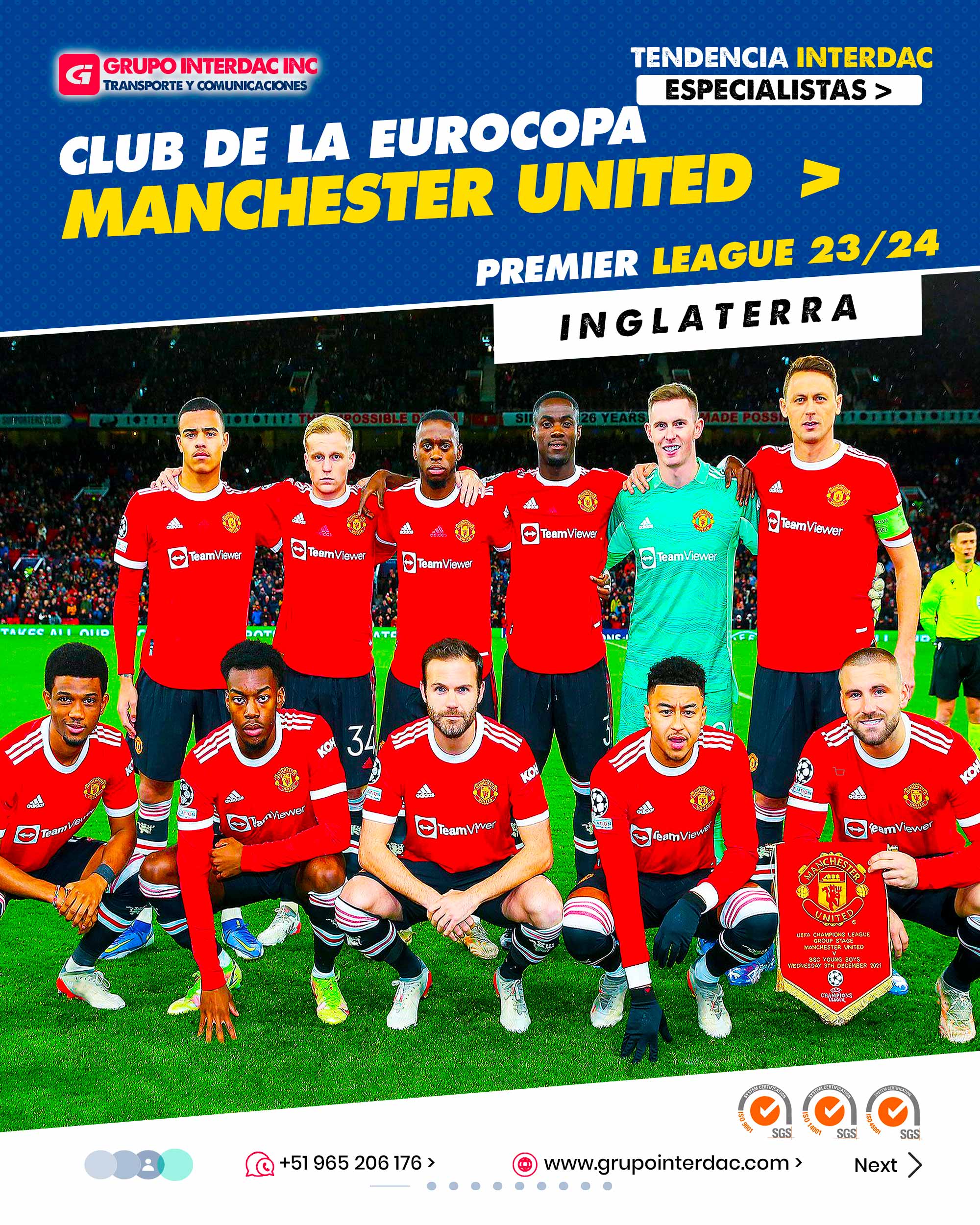 ha dejado una huella imborrable en el deporte. Old Trafford: El estadio del Manchester United, conocido como The Theatre of Dreams, es uno de los más grandes y emblemáticos del mundo. Con una capacidad para más de 74,000 espectadores, proporciona un ambiente electrizante en cada partido. Ferviente Afición: Los seguidores del Manchester United, apodados red devils, son conocidos por su pasión y lealtad inquebrantable al equipo, creando una atmósfera única en cada encuentro. Estilo de Juego Atractivo: El Manchester United se caracteriza por su enfoque ofensivo y atractivo en el juego, buscando siempre el ataque y el espectáculo para sus seguidores. Clase Mundial de Jugadores: A lo largo de los años, el club ha tenido a algunos de los mejores jugadores del fútbol mundial, como George Best, Bobby Charlton, Ryan Giggs, Paul Scholes, Cristiano Ronaldo y Wayne Rooney, entre otros. Alex Ferguson: Sir Alex Ferguson, uno de los entrenadores más exitosos en la historia del fútbol, estuvo a cargo del Manchester United durante 26 años, llevando al equipo a numerosos títulos y éxitos. Rivalidad con Liverpool: El enfrentamiento entre el Manchester United y el Liverpool es uno de los derbis más emocionantes y legendarios del fútbol inglés, con una intensa rivalidad entre ambas aficiones. Éxito en Europa: El Manchester United ha ganado la UEFA Champions League en tres ocasiones, en 1968, 1999 y 2008, demostrando su calidad y competitividad en el escenario europeo. Academia de Jóvenes Talentos: El club ha sido conocido por su exitosa academia de jóvenes talentos, que ha producido jugadores de renombre que han dejado su huella en el fútbol mundial. Mentalidad Ganadora: El Manchester United es sinónimo de una mentalidad ganadora y de luchar hasta el último minuto en busca del triunfo, lo que le ha permitido superar obstáculos y lograr grandes hazañas a lo largo de su historia. La empresa Grupo Interdac Inc tiene un compromiso ambiental sostenible para la optimización de recursos naturales a través de herramientas computacionales en beneficio del planeta. Nuestra empresa es lider en creación de herramientas digitales para empresas transnacionales dedicadas al sector industrial y de recolección y transporte de residuos solidos.