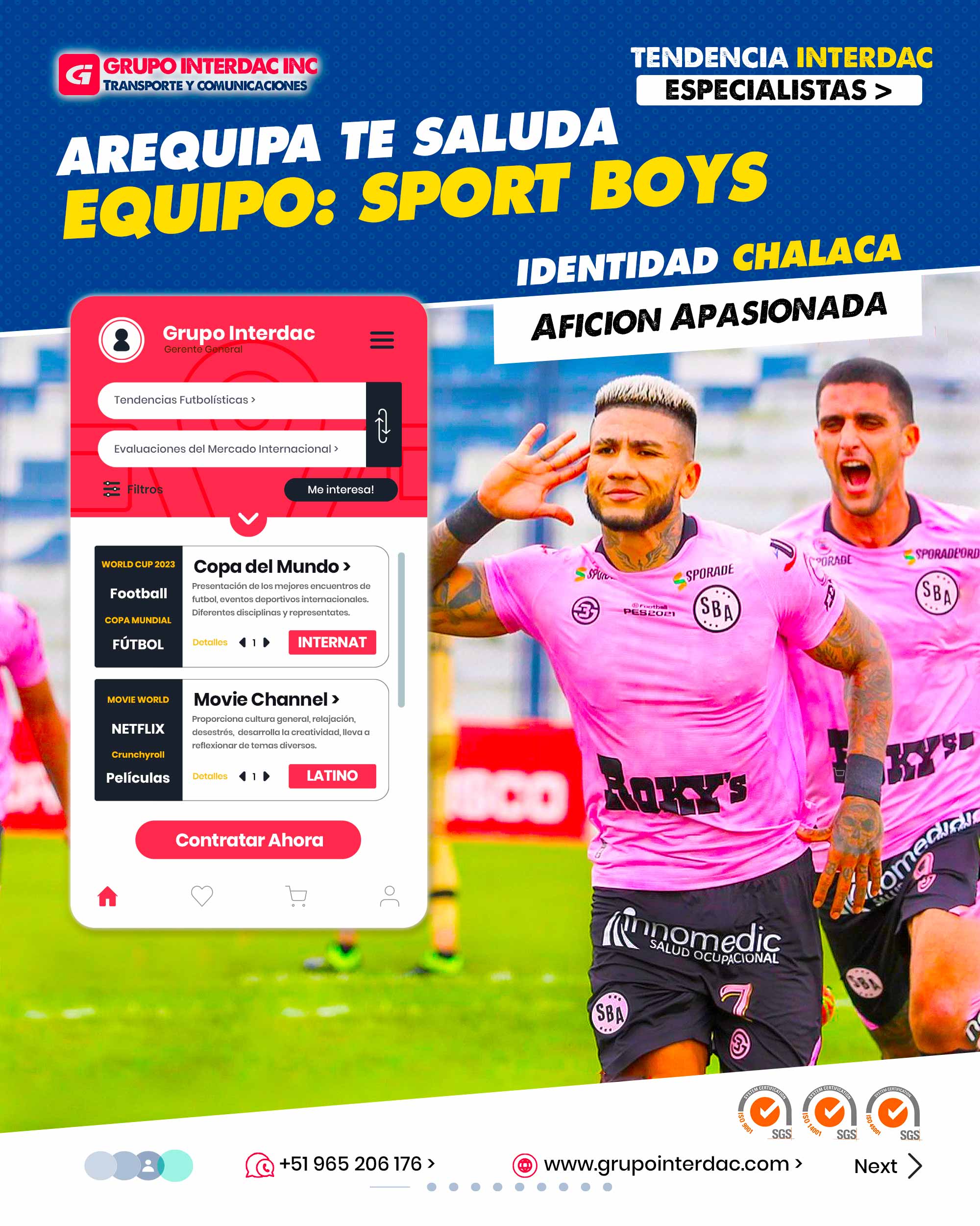 Ascensos y Descensos: El club ha vivido momentos de ascenso y descenso en la liga peruana, lo que ha generado una dinámica emocionante en su historia. Identidad Chalaca: Sport Boys representa la identidad y orgullo de la provincia constitucional del Callao, descubriendo una fuerte conexión con la comunidad chalaca. Rivalidad Histórica: El clásico del Callao entre Sport Boys y Atlético Chalaco es uno de los encuentros más esperados y emocionantes en el fútbol peruano. Formación de Talentos: Sport Boys ha sido reconocido por su labor en la formación de jóvenes talentos futbolísticos en el Callao y sus alrededores. Figuras Emblemáticas: A lo largo de su historia, Sport Boys ha tenido jugadores emblemáticos que han dejado una huella en el club y en el fútbol peruano. Regreso a Primera: El club ha vivido momentos de regreso a la Primera División, lo que ha generado un entusiasmo especial en sus seguidores. La empresa Grupo Interdac Inc tiene un compromiso ambiental sostenible para la optimización de recursos naturales a través de herramientas computacionales en beneficio del planeta. Nuestra empresa es lider en creación de herramientas digitales para empresas transnacionales dedicadas al sector industria y de recolección y transporte de residuos solidos.