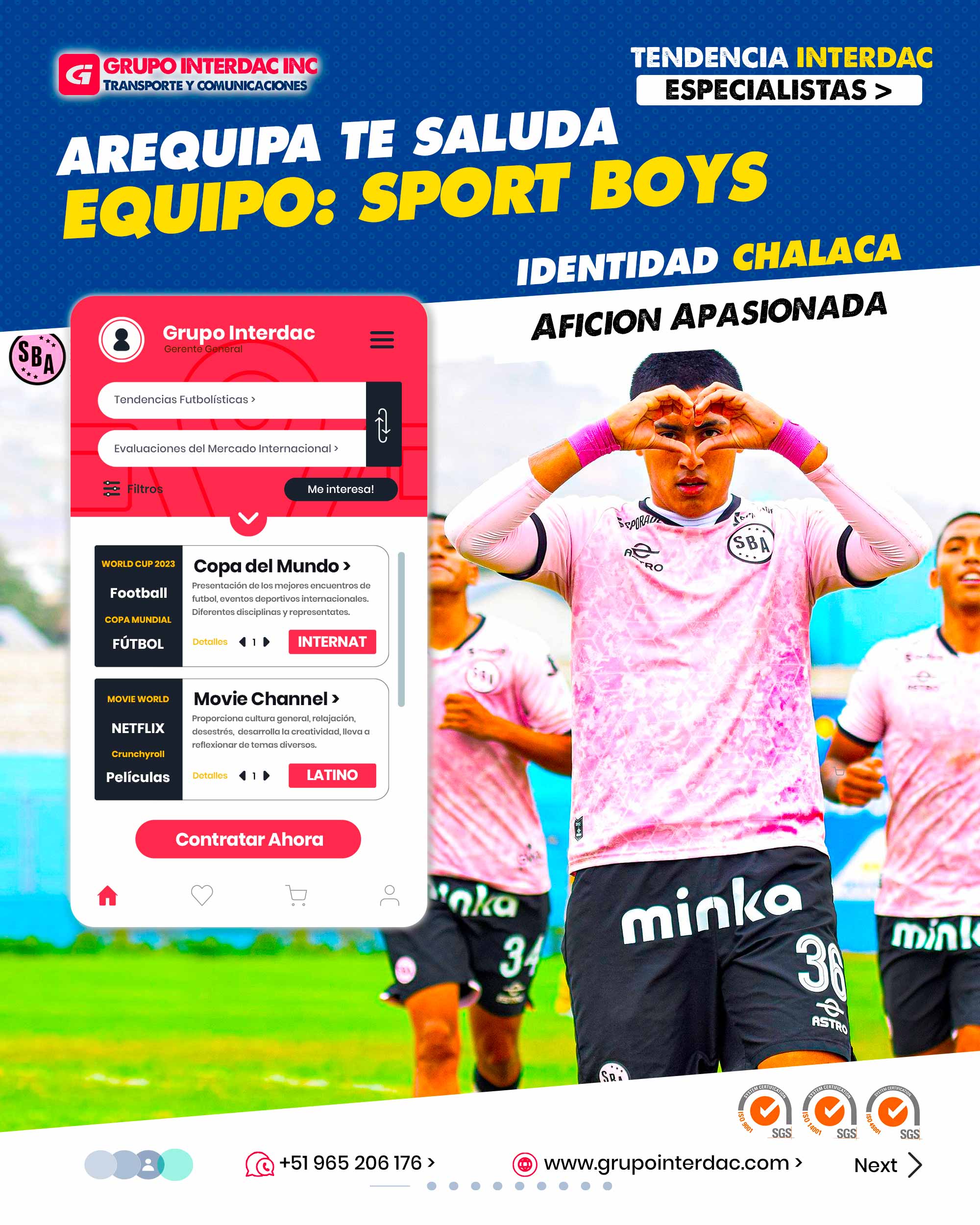 Estadio Emblemático: Sport Boys juega sus partidos como local en el histórico Estadio Miguel Grau del Callao, que ha sido testigo de grandes momentos del fútbol peruano. Relación con la Hinchada: El club mantiene una relación cercana con su hinchada, realizando eventos y actividades para involucrar a los aficionados. Lucha por la Permanencia: Sport Boys se ha enfrentado a desafíos para estabilizarse en la Primera División, lo que ha generado una lucha constante por la permanencia en la máxima categoría. Valor Cultural: Sport Boys es considerado un símbolo cultural del Callao y del fútbol peruano, siendo parte importante de la identidad futbolística del país. Estas características adicionales resaltan la rica historia y el valor cultural que Sport Boys representa en el fútbol peruano. Su identidad chalaca, su afición apasionada y su compromiso con la formación de talentos hacen de este club un actor importante en el panorama futbolístico del Perú. La empresa Grupo Interdac Inc tiene un compromiso ambiental sostenible para la optimización de recursos naturales a través de herramientas computacionales en beneficio del planeta. Nuestra empresa es lider en creación de herramientas digitales para empresas transnacionales dedicadas al sector industria y de recolección y transporte de residuos solidos.